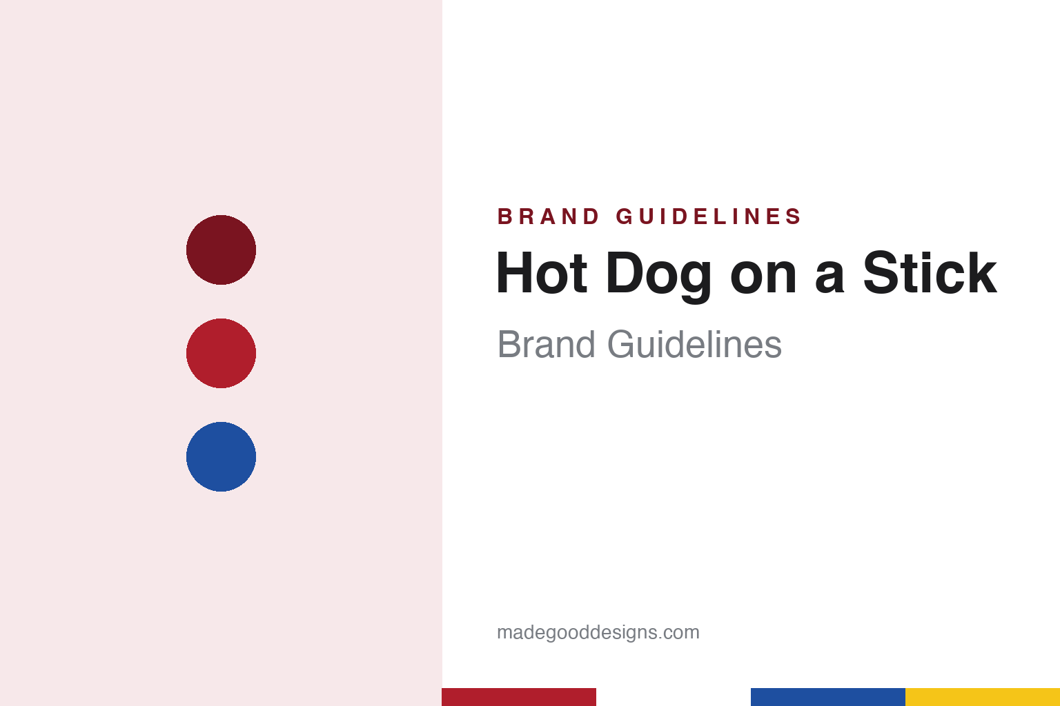 Hot Dog on a Stick Brand Guidelines: Muscle Beach 1946, Striped Uniforms and Tall Caps