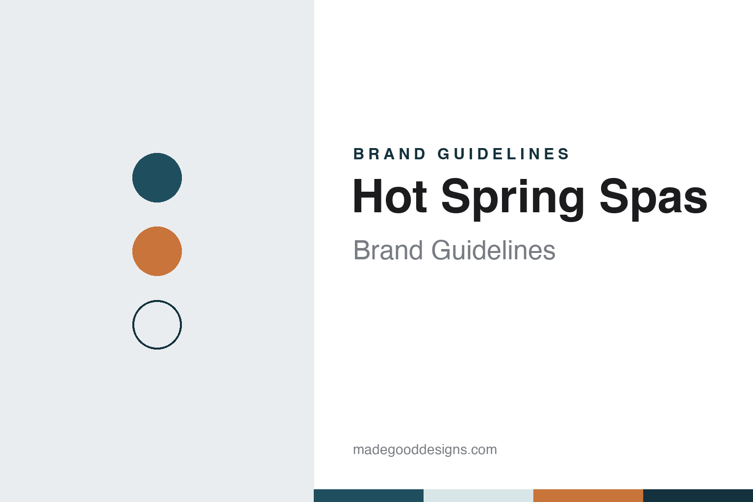 Hot Spring Spas brand guidelines — abstract colour discs and material texture (original homage; not a Hot Spring Spas product or logo)