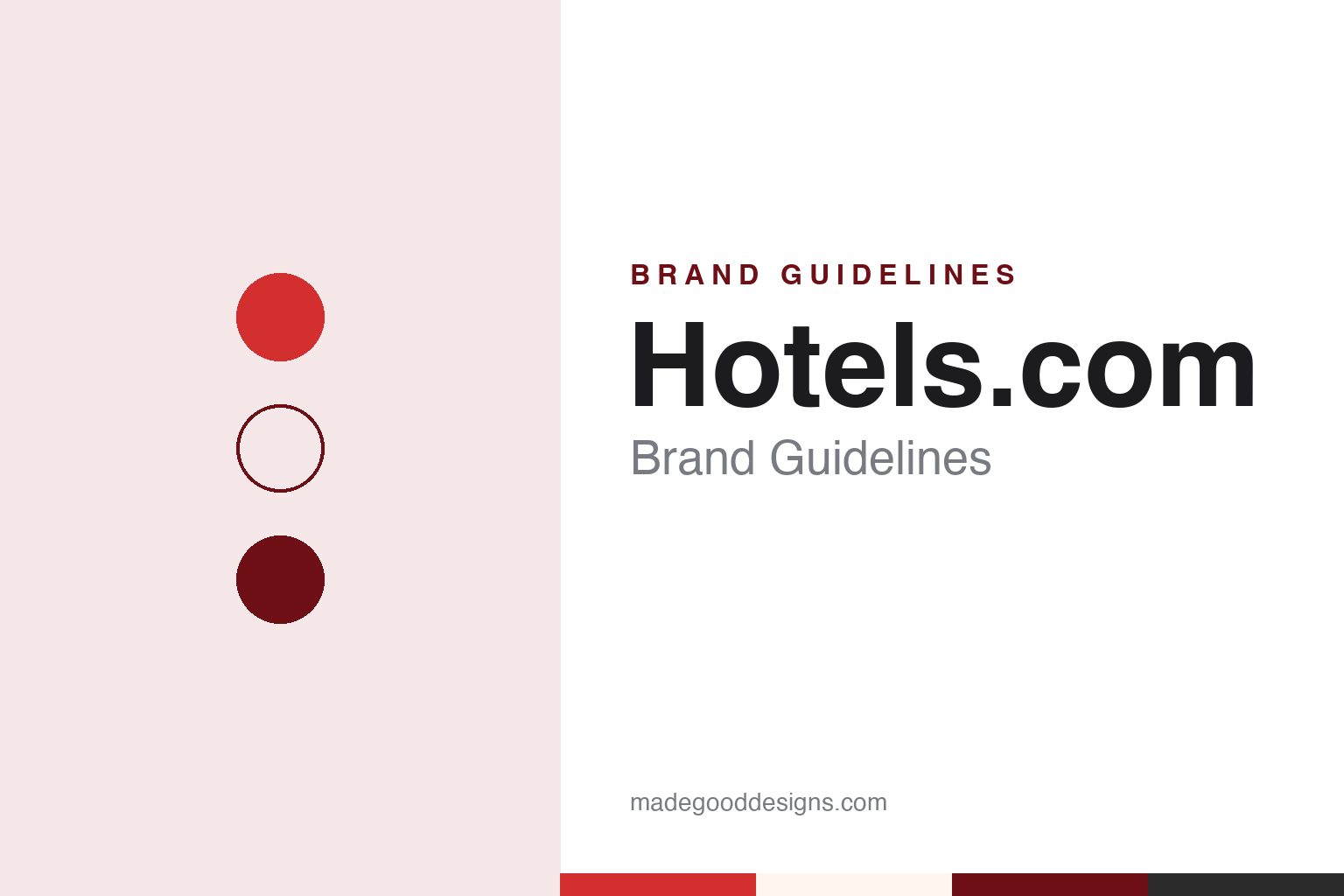 Hotels.com brand guidelines — abstract colour discs and material texture (original homage; not a Hotels.com product or logo)
