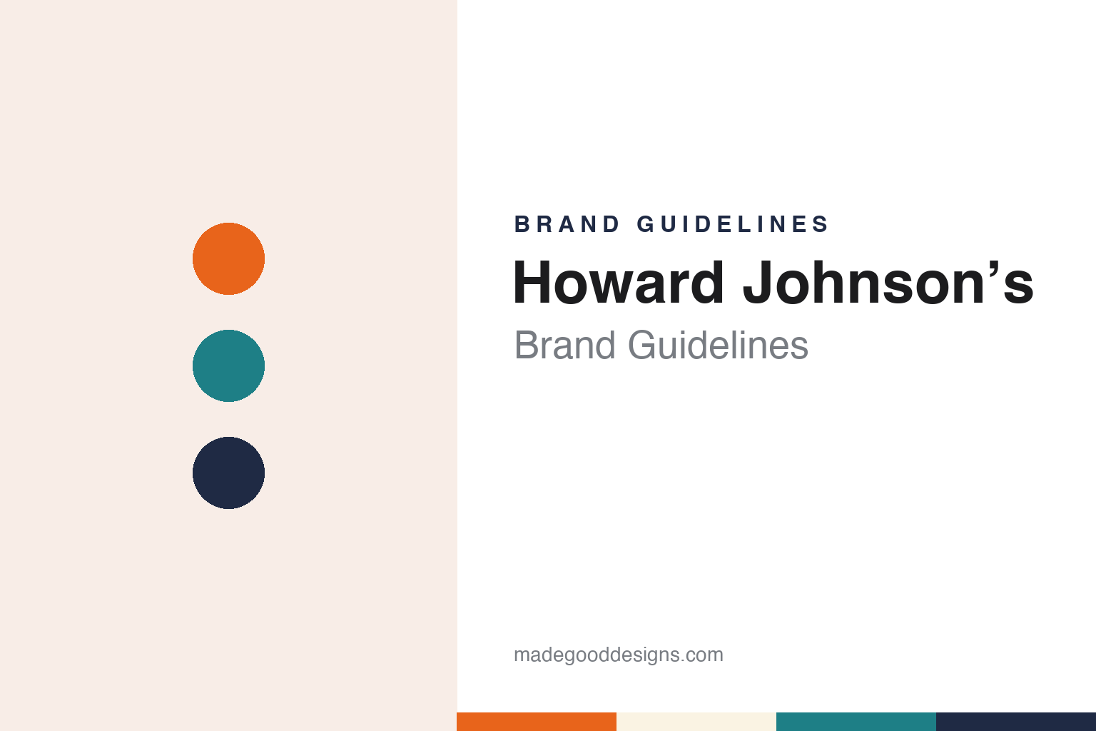 Howard Johnson’s brand guidelines — abstract colour discs and material texture (original homage; not a Howard Johnson’s product or logo)
