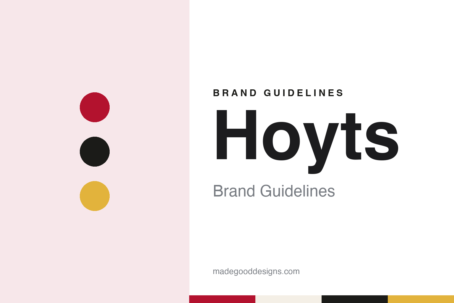Hoyts brand guidelines — abstract colour discs and material texture (original homage; not a Hoyts product or logo)