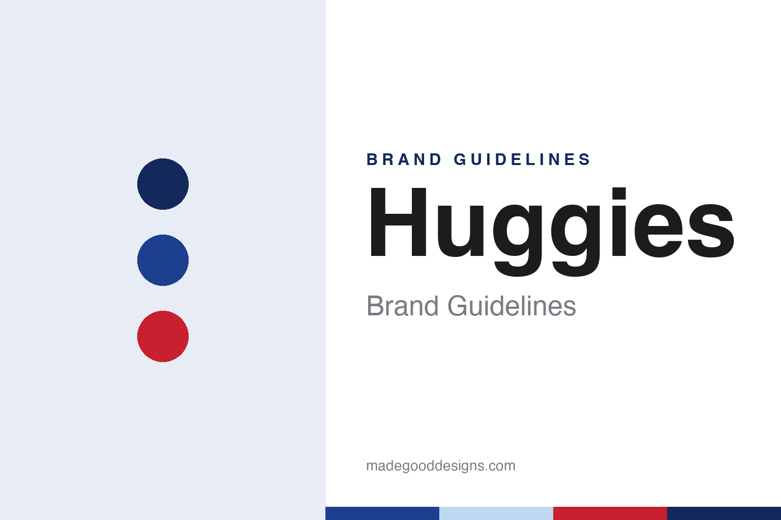 Huggies brand guidelines — abstract colour discs and material texture (original homage; not a Huggies product or logo)
