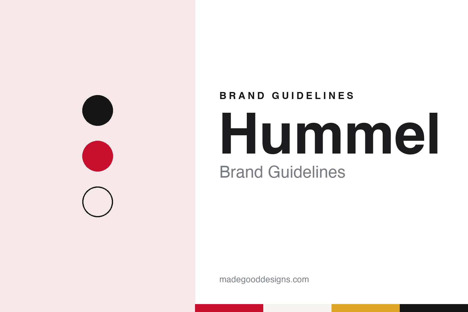 Hummel brand guidelines — abstract colour discs and material texture (original homage; not a Hummel product or logo)