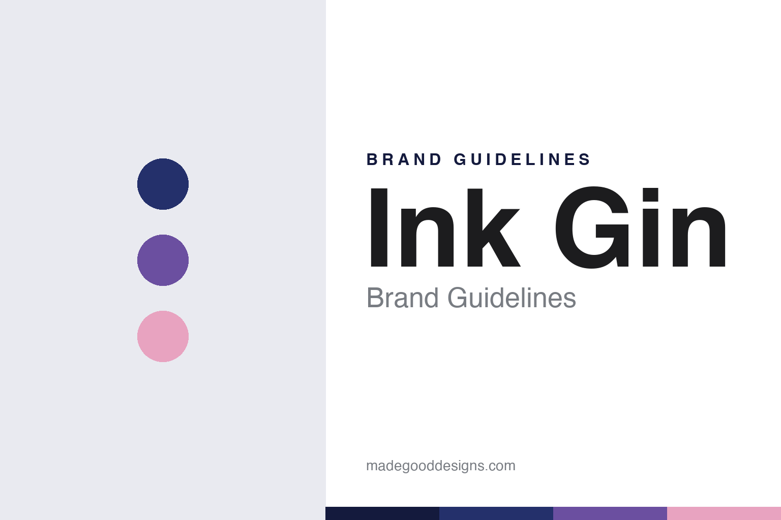 Ink Gin brand guidelines — abstract colour discs and material texture (original homage; not a Ink Gin product or logo)