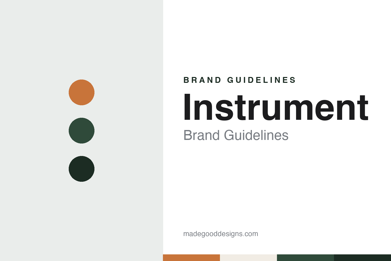 Instrument brand guidelines — abstract colour discs and material texture (original homage; not a Instrument product or logo)