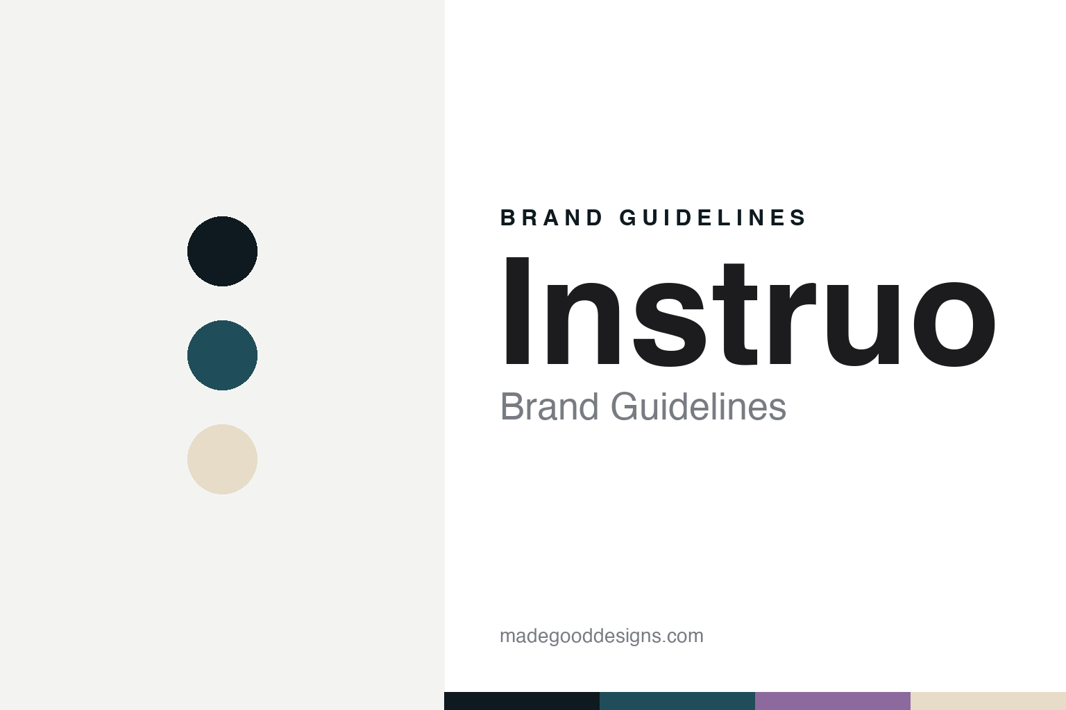 Instruo brand guidelines — abstract colour discs and material texture (original homage; not a Instruo product or logo)