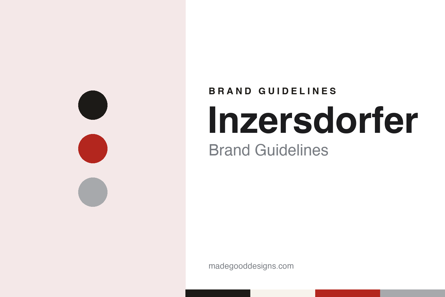 Inzersdorfer brand guidelines — abstract colour discs and material texture (original homage; not a Inzersdorfer product or logo)