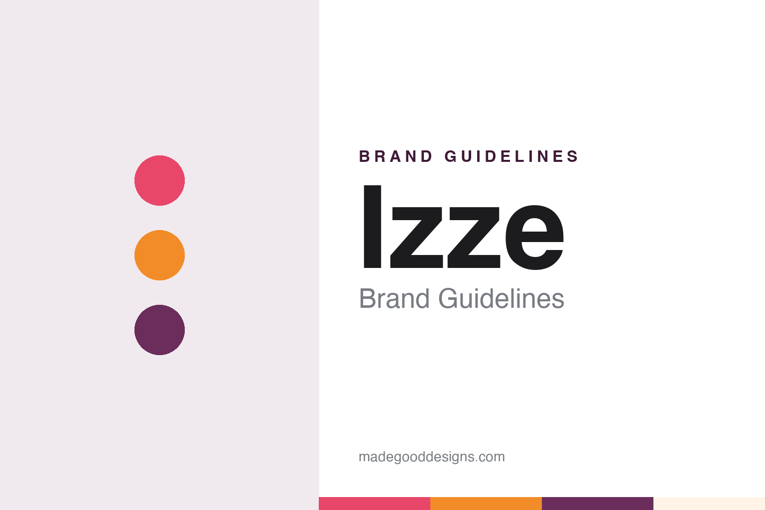 Izze brand guidelines — abstract colour discs and material texture (original homage; not a Izze product or logo)