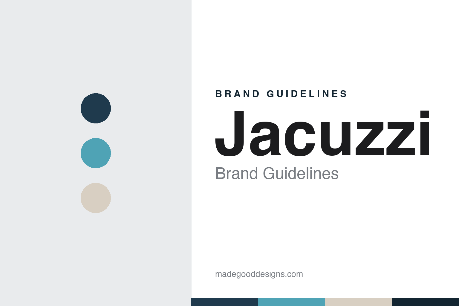 Jacuzzi brand guidelines — abstract colour discs and material texture (original homage; not a Jacuzzi product or logo)