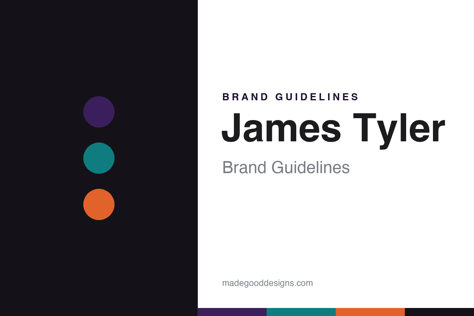 James Tyler brand guidelines — abstract colour discs and material texture (original homage; not a James Tyler product or logo)