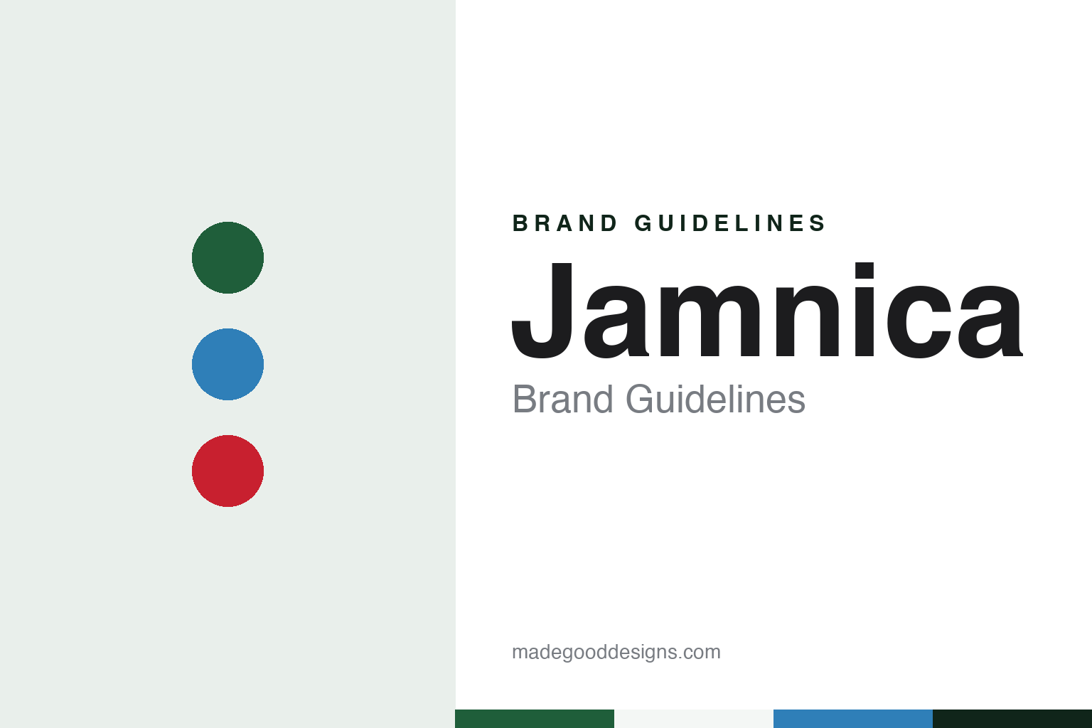 Jamnica brand guidelines — abstract colour discs and material texture (original homage; not a Jamnica product or logo)