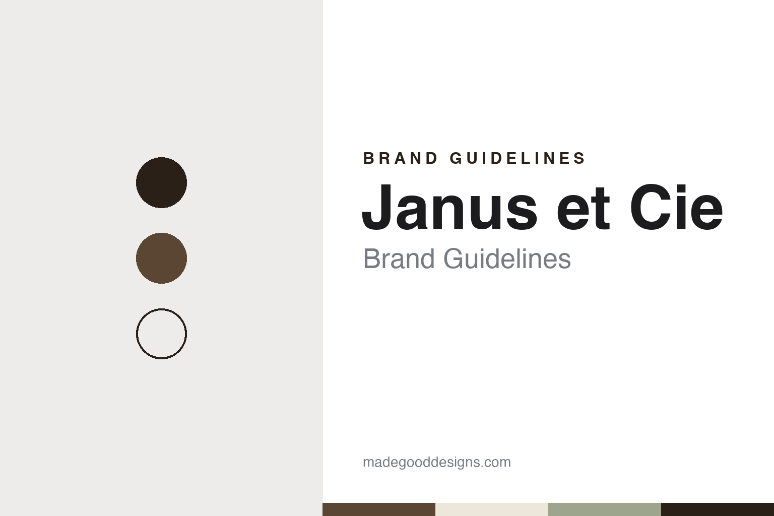 Janus et Cie brand guidelines — abstract colour discs and material texture (original homage; not a Janus et Cie product or logo)