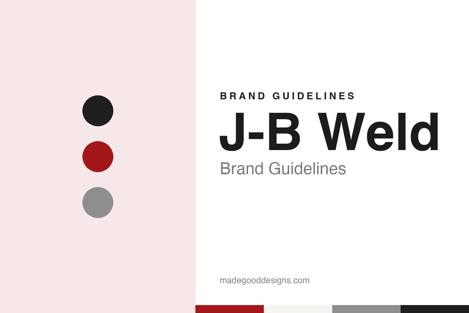 J-B Weld brand guidelines — abstract colour discs and material texture (original homage; not a J-B Weld product or logo)