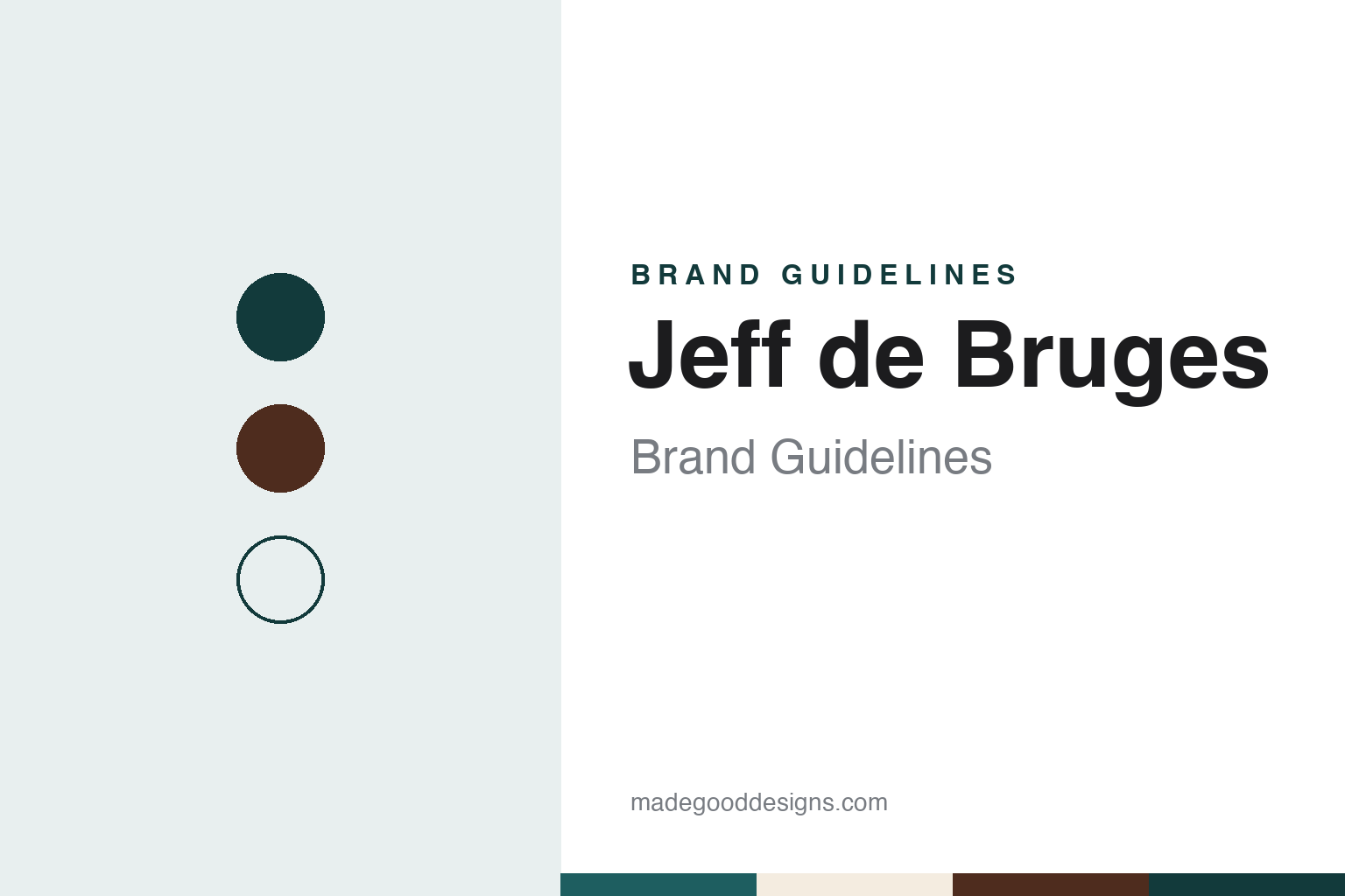 Jeff de Bruges brand guidelines — abstract colour discs and material texture (original homage; not a Jeff de Bruges product or logo)