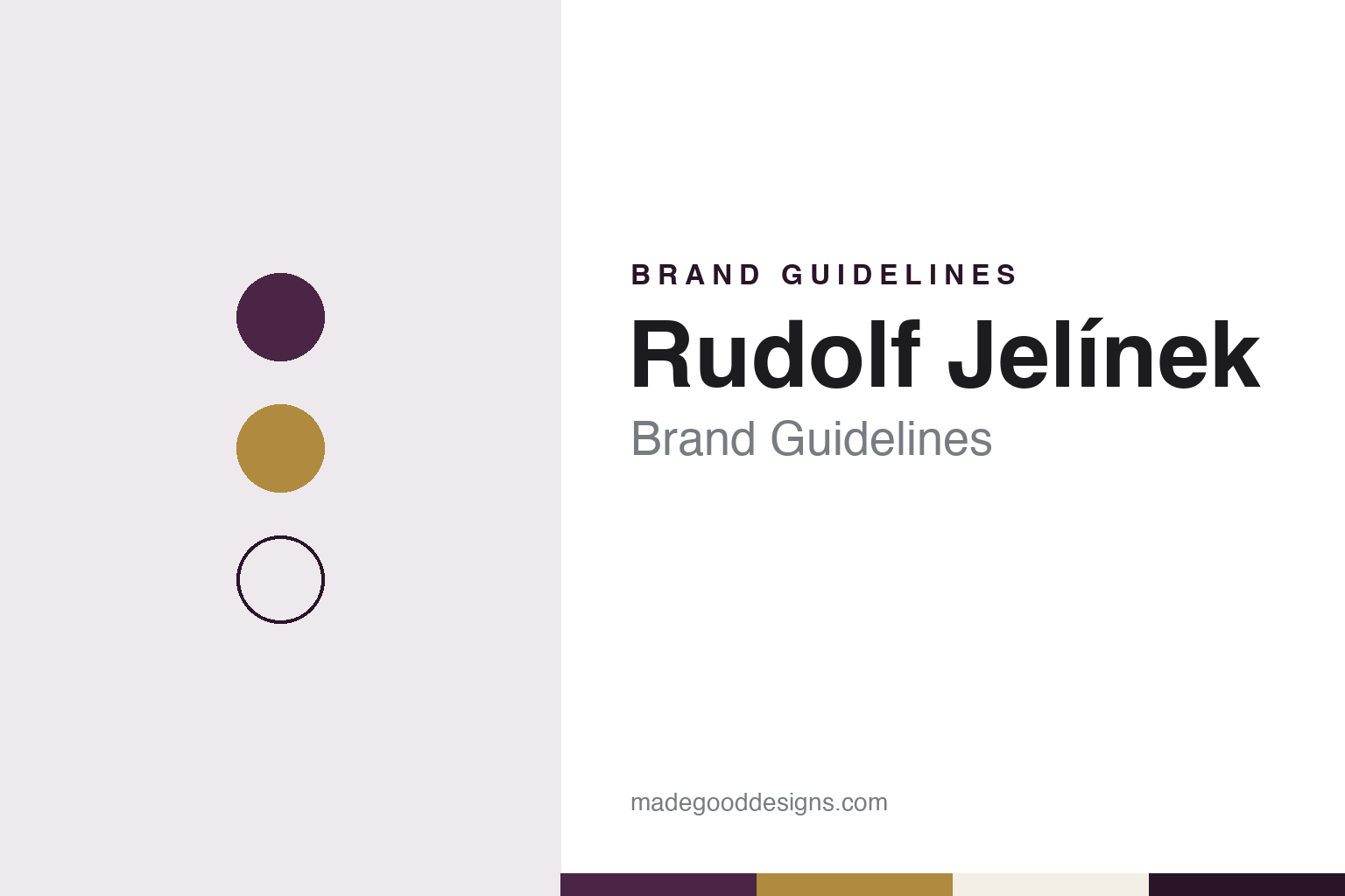Rudolf Jelínek brand guidelines — abstract colour discs and material texture (original homage; not a Rudolf Jelínek product or logo)