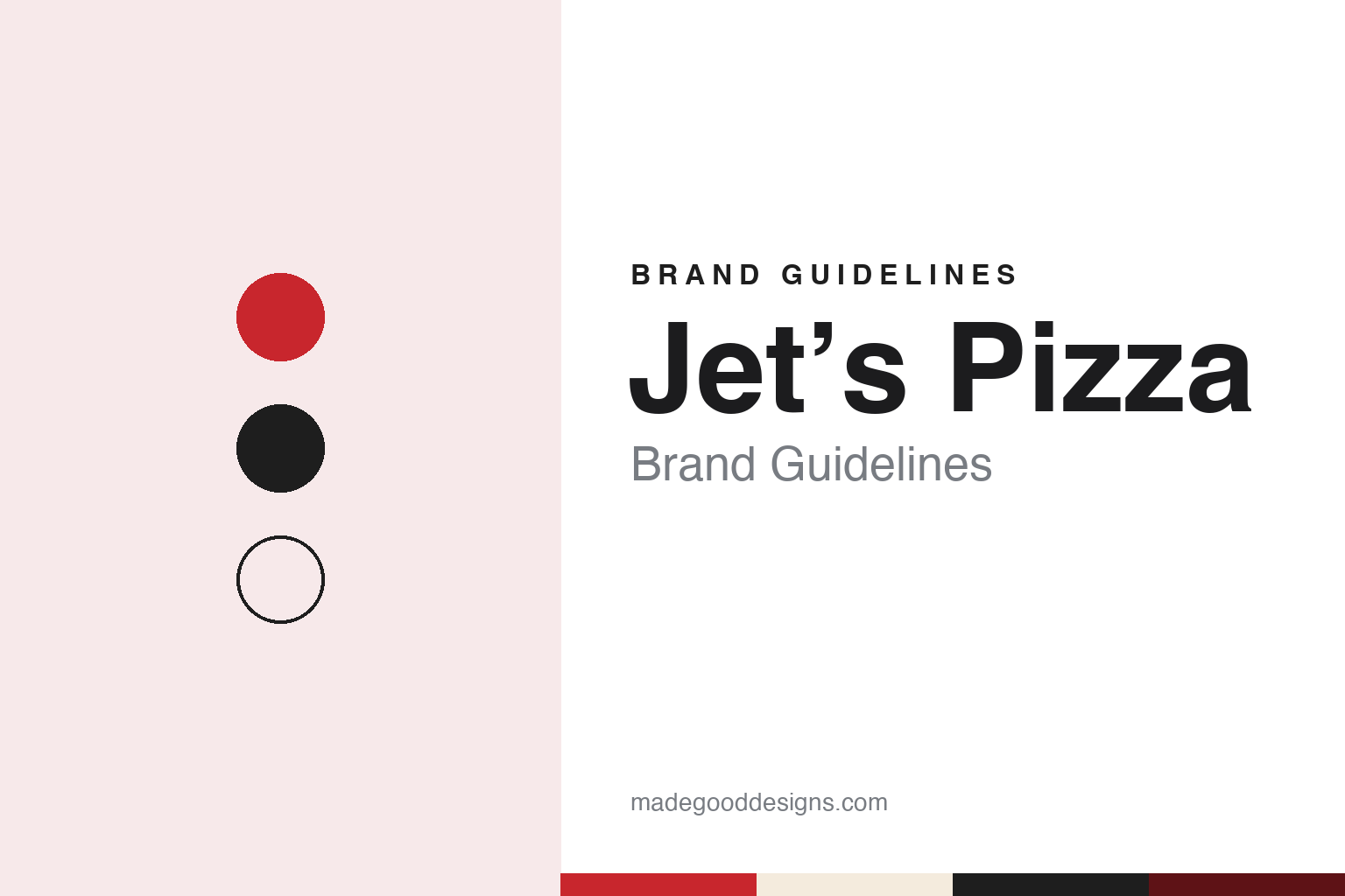 Jet’s Pizza brand guidelines — abstract colour discs and material texture (original homage; not a Jet’s Pizza product or logo)