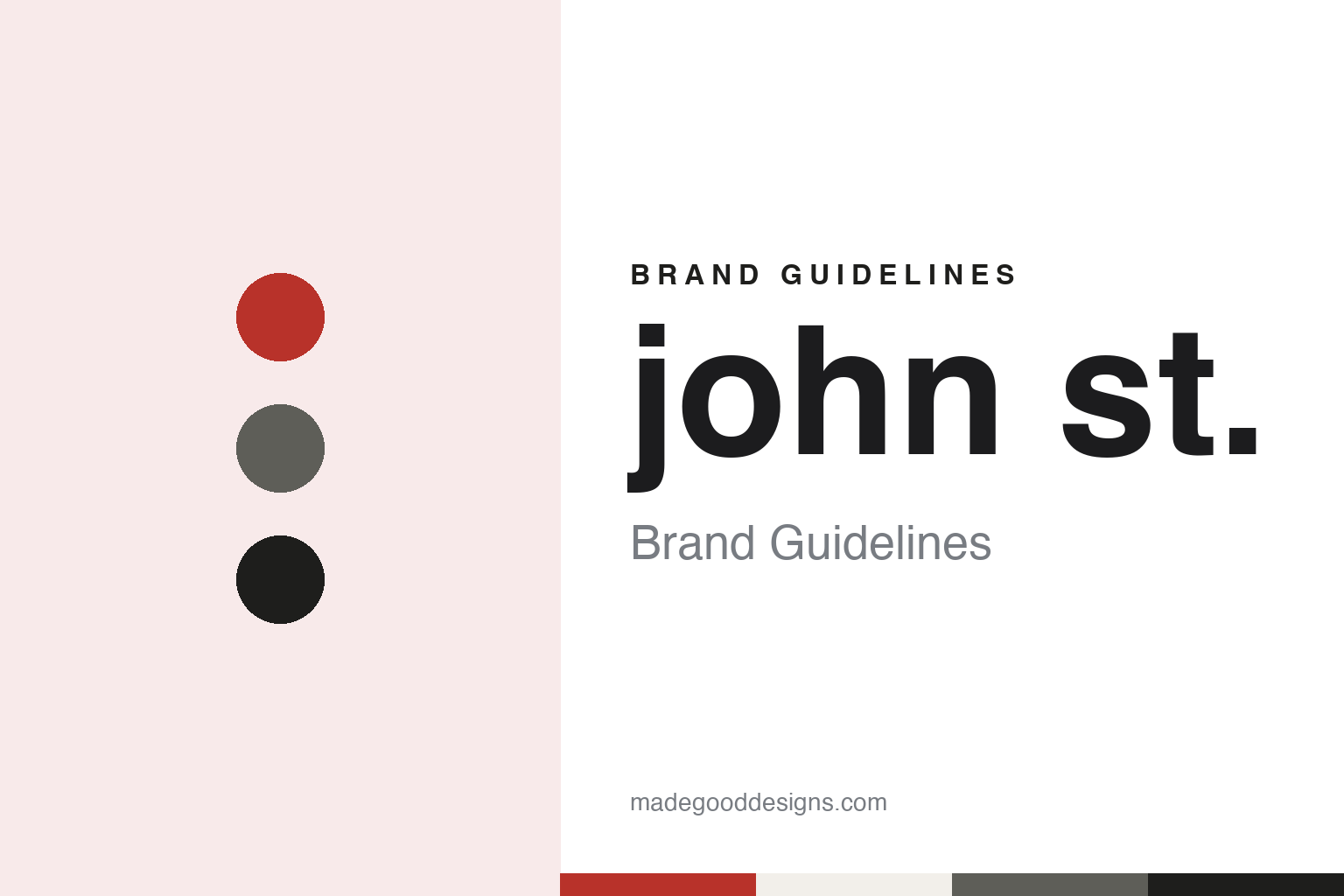 john st. brand guidelines — abstract colour discs and material texture (original homage; not a john st. product or logo)