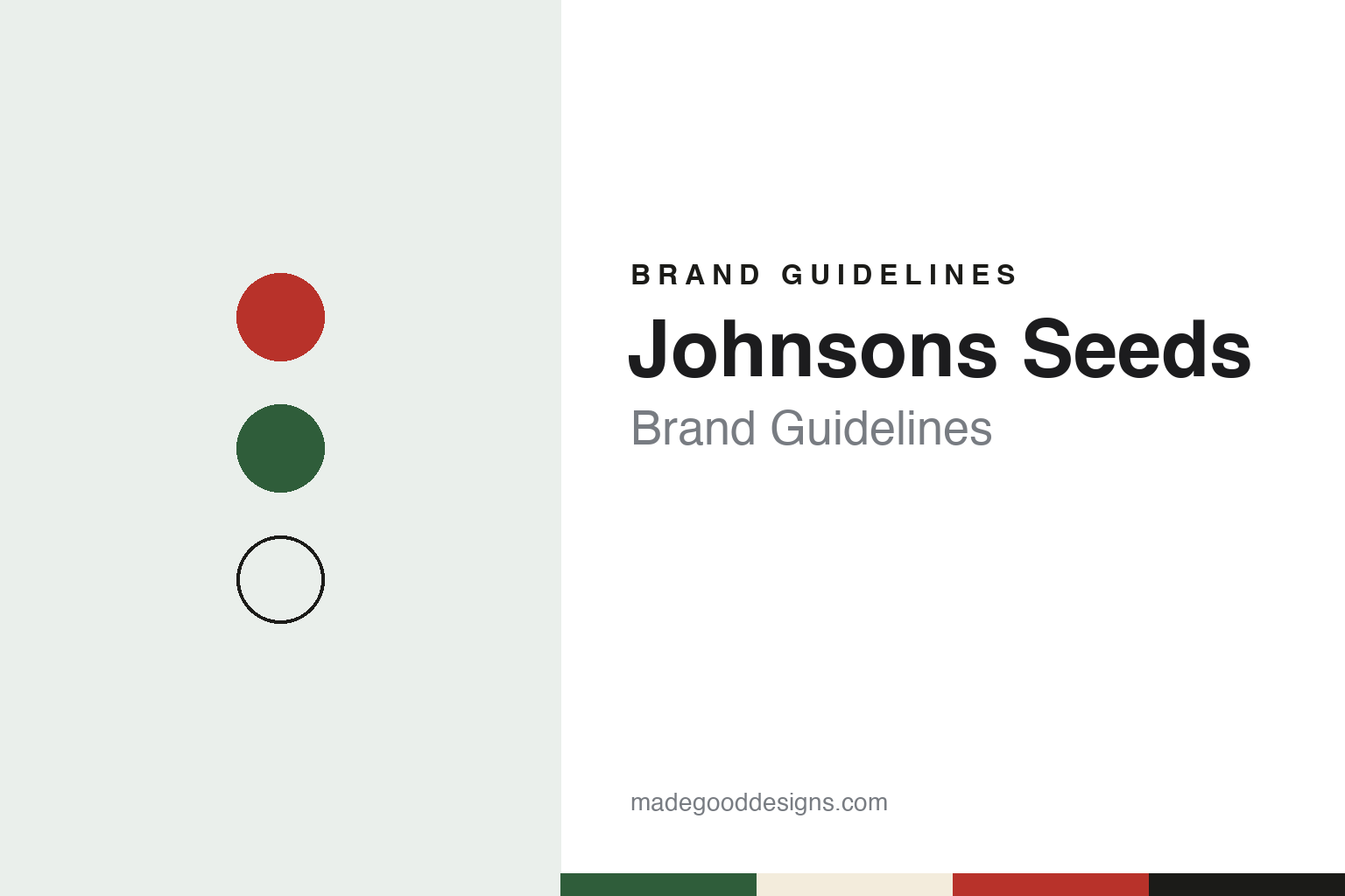 Johnsons Seeds brand guidelines — abstract colour discs and material texture (original homage; not a Johnsons Seeds product or logo)