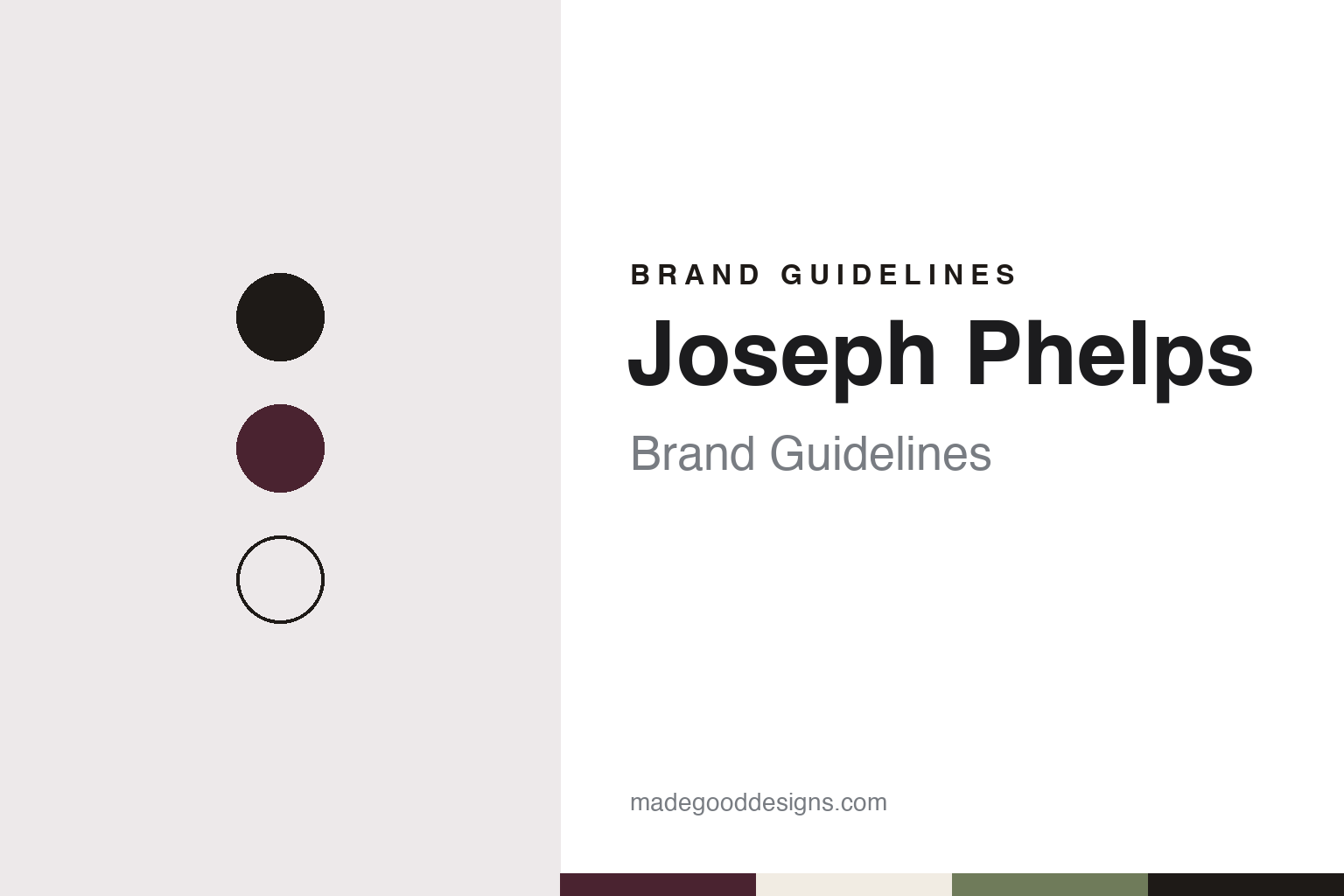 Joseph Phelps brand guidelines — abstract colour discs and material texture (original homage; not a Joseph Phelps product or logo)