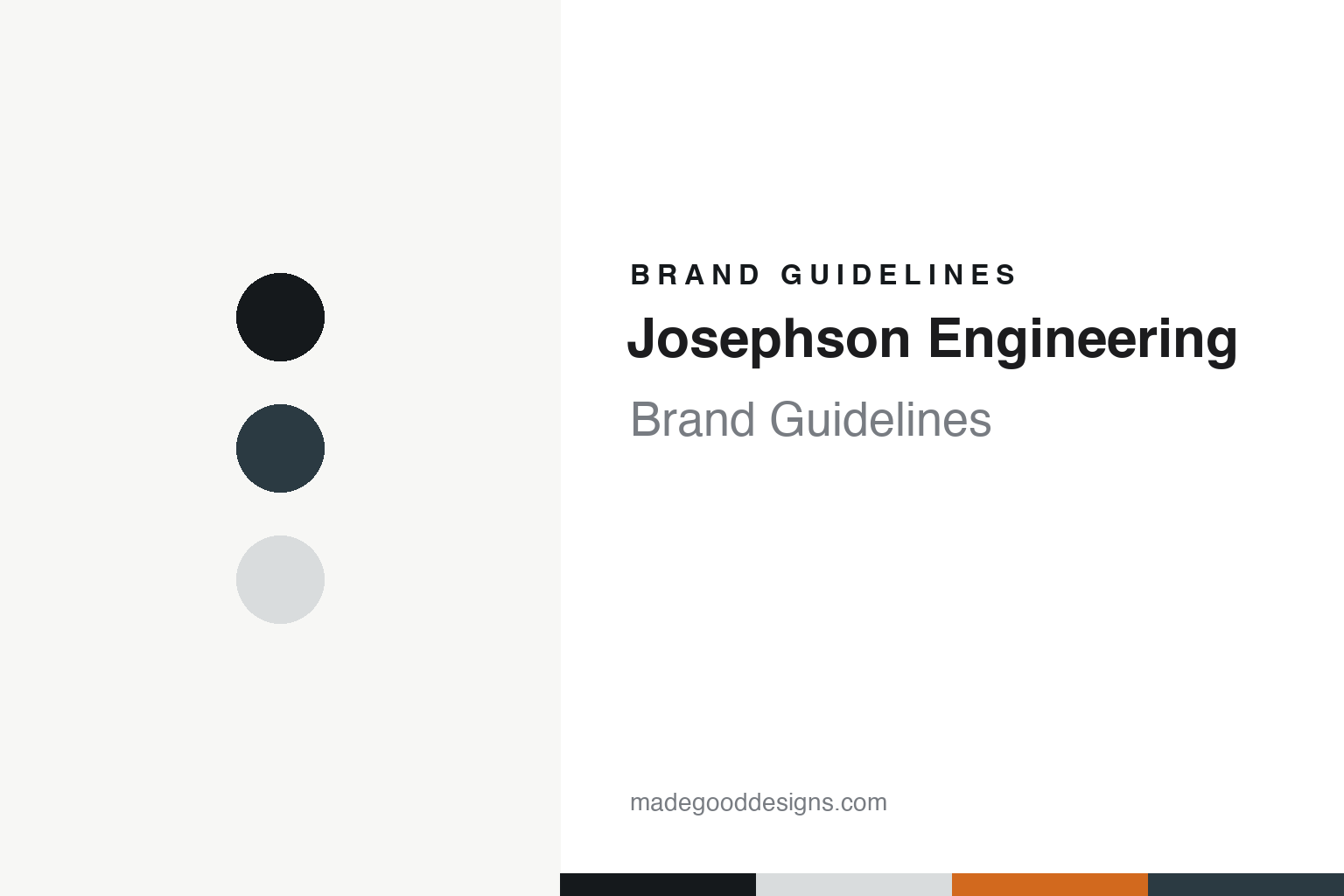 Josephson Engineering brand guidelines — abstract colour discs and material texture (original homage; not a Josephson Engineering product or logo)