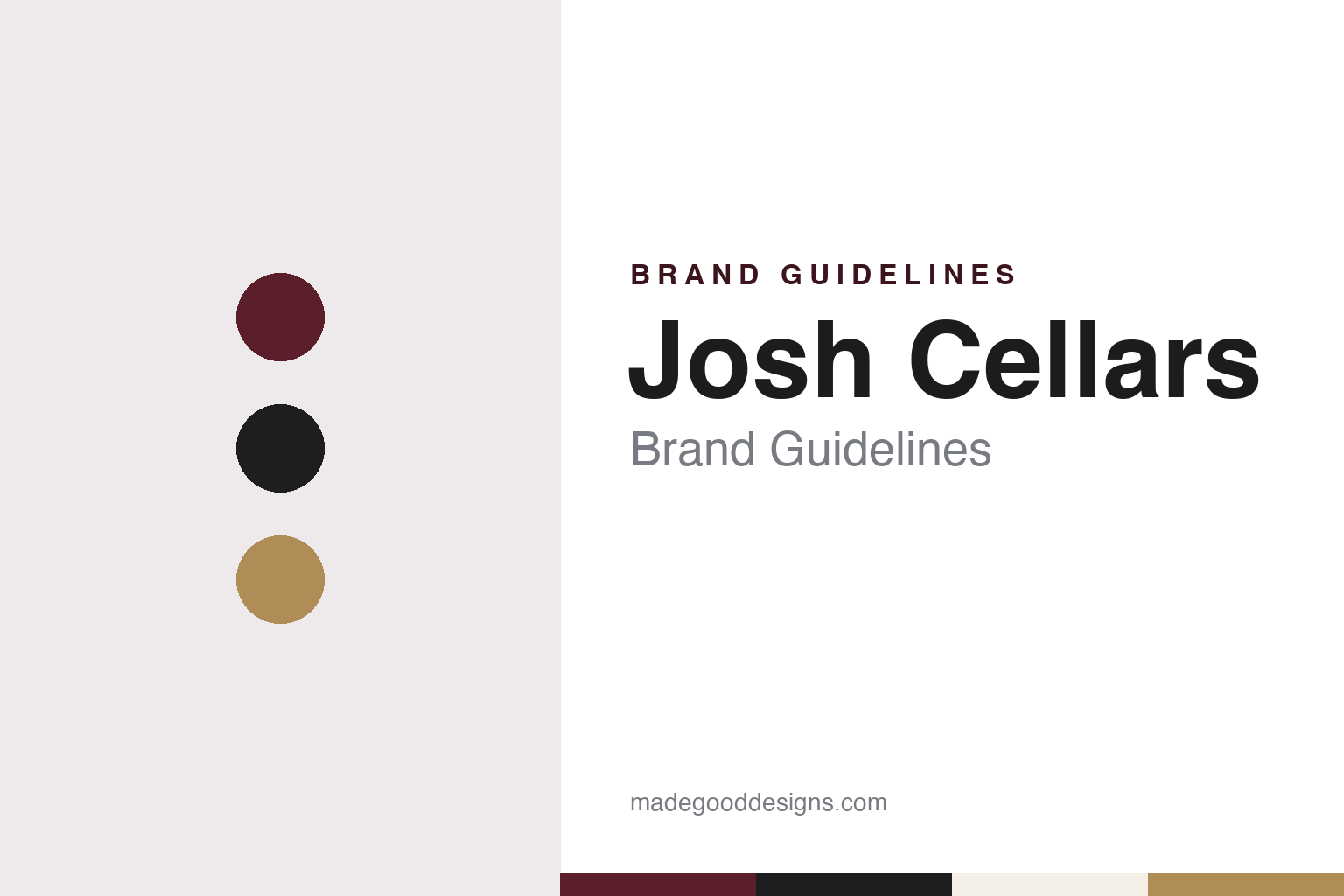 Josh Cellars brand guidelines — abstract colour discs and material texture (original homage; not a Josh Cellars product or logo)