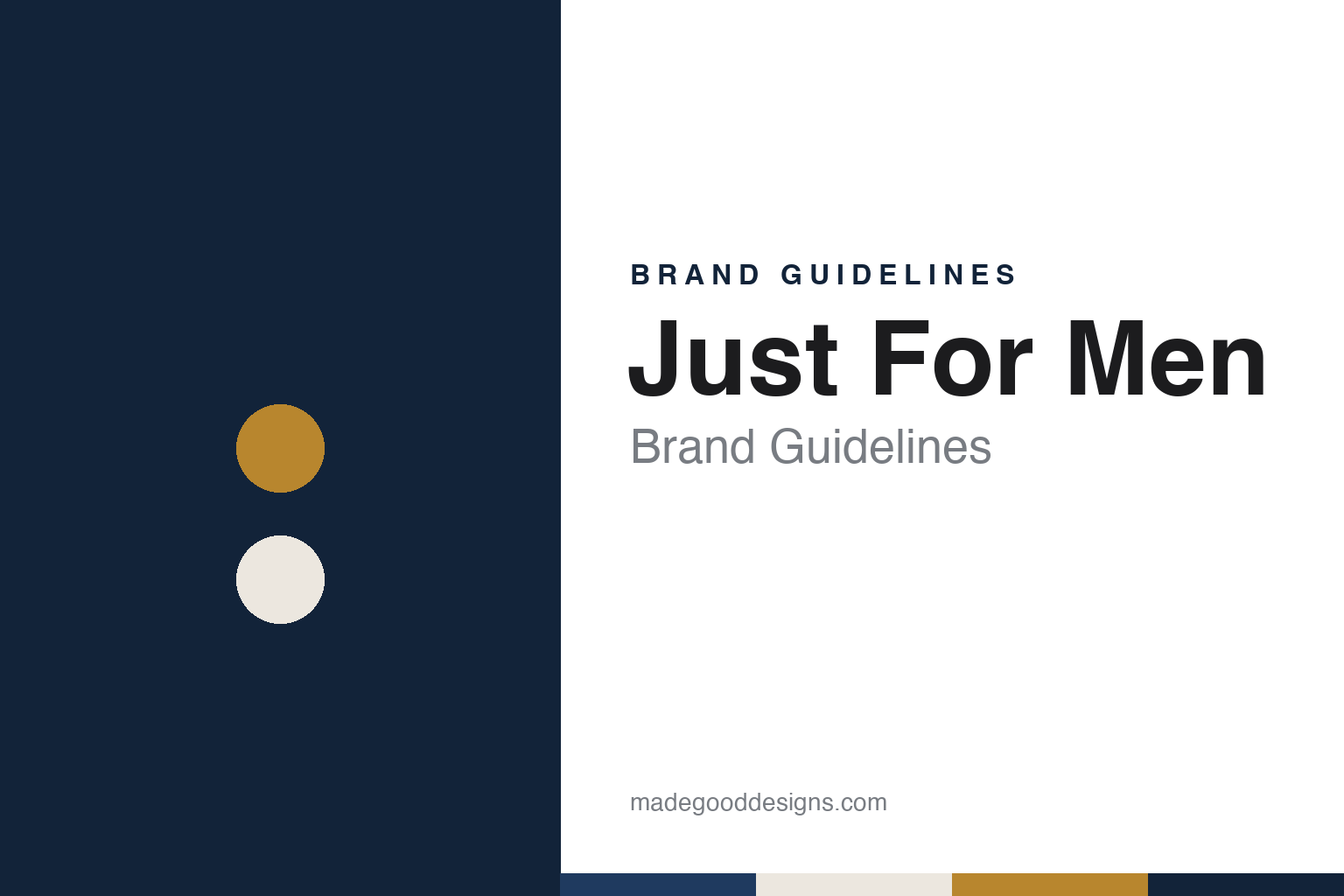 Just For Men brand guidelines — abstract colour discs and material texture (original homage; not a Just For Men product or logo)