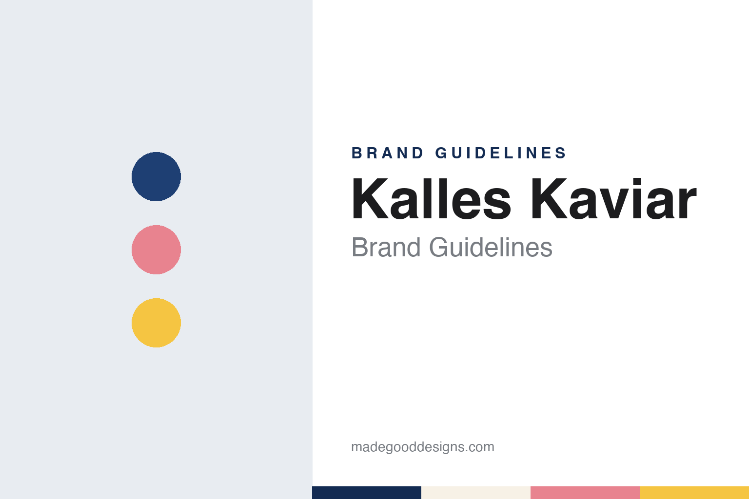 Kalles Kaviar brand guidelines — abstract colour discs and material texture (original homage; not a Kalles Kaviar product or logo)
