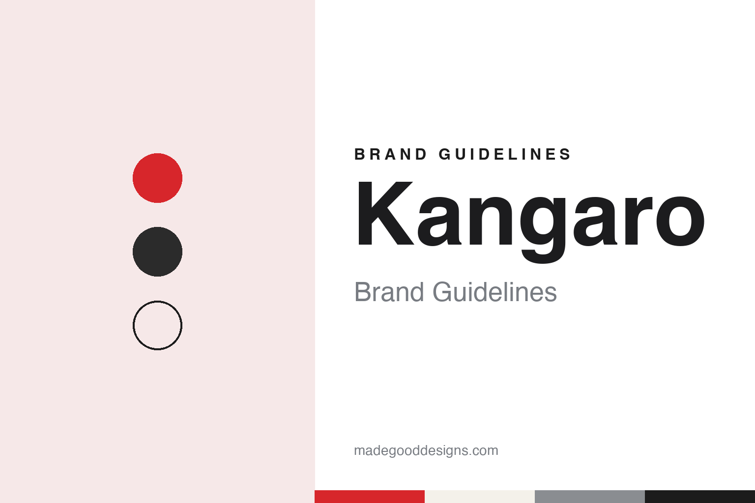 Kangaro brand guidelines — abstract colour discs and material texture (original homage; not a Kangaro product or logo)