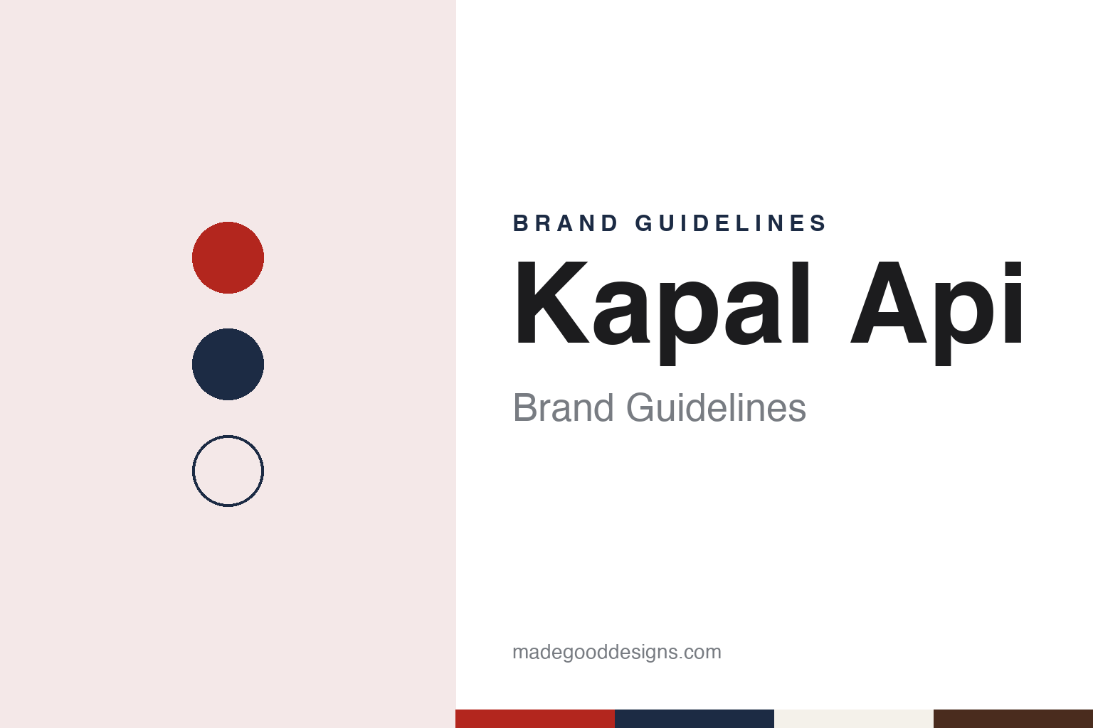 Kapal Api brand guidelines — abstract colour discs and material texture (original homage; not a Kapal Api product or logo)