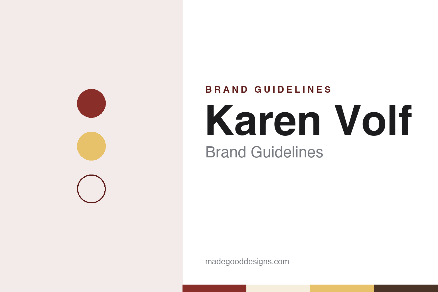 Karen Volf brand guidelines — abstract colour discs and material texture (original homage; not a Karen Volf product or logo)