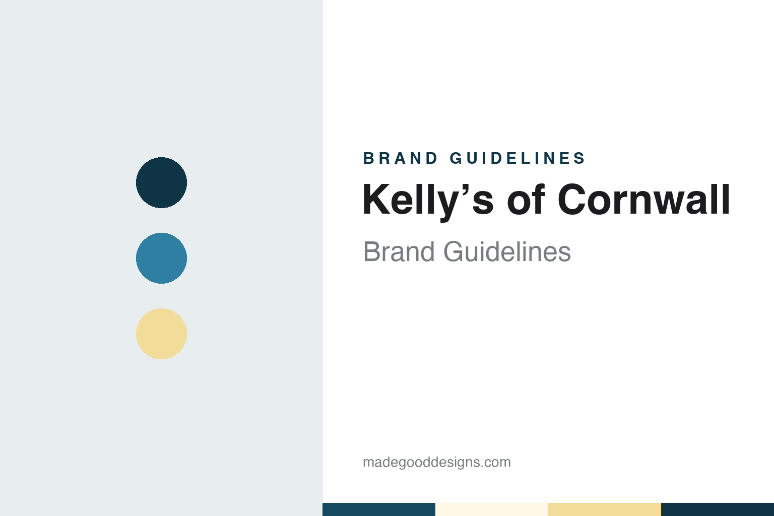 Kelly’s of Cornwall brand guidelines — abstract colour discs and material texture (original homage; not a Kelly’s of Cornwall product or logo)
