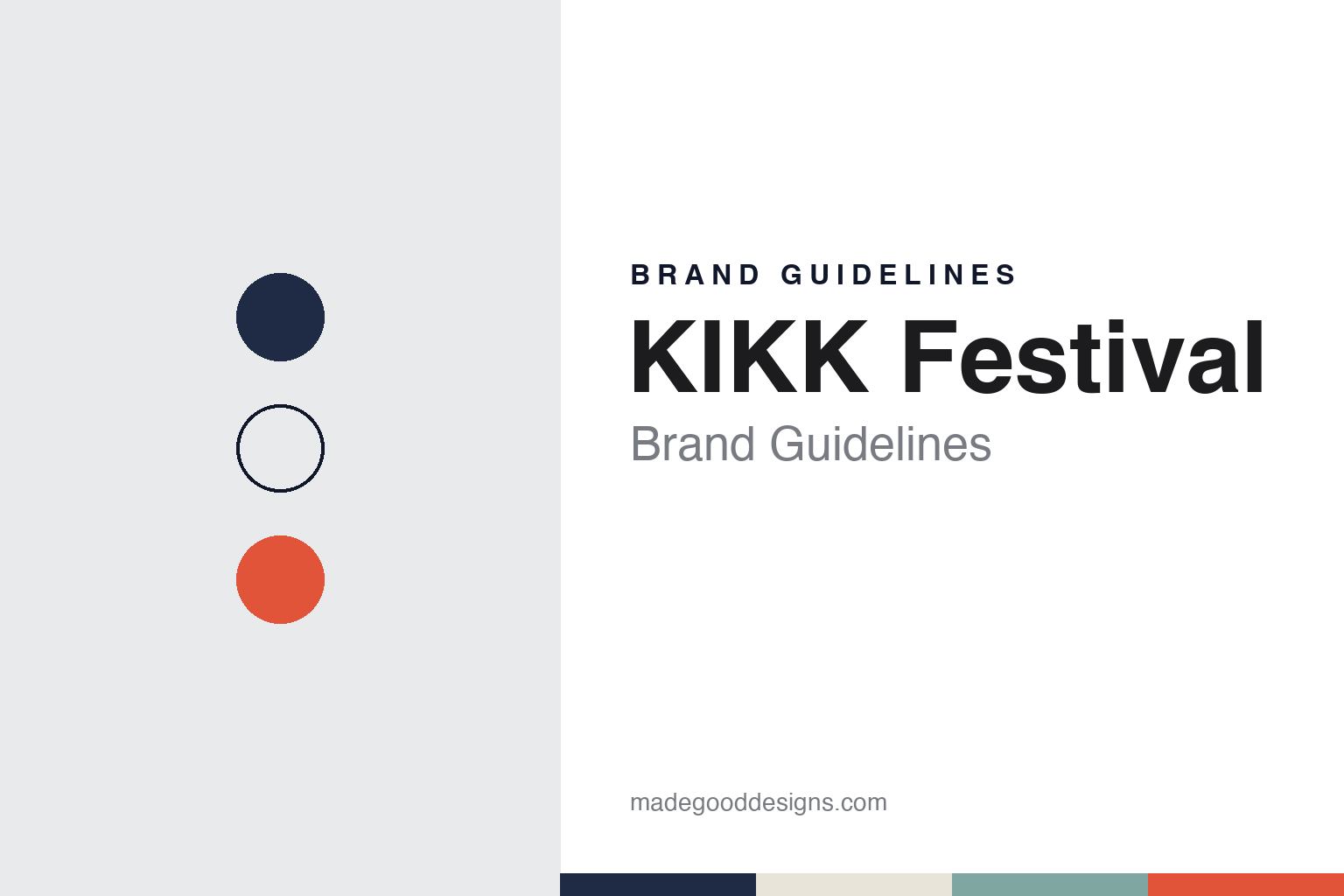 KIKK Festival brand guidelines — abstract colour discs and material texture (original homage; not a KIKK Festival product or logo)