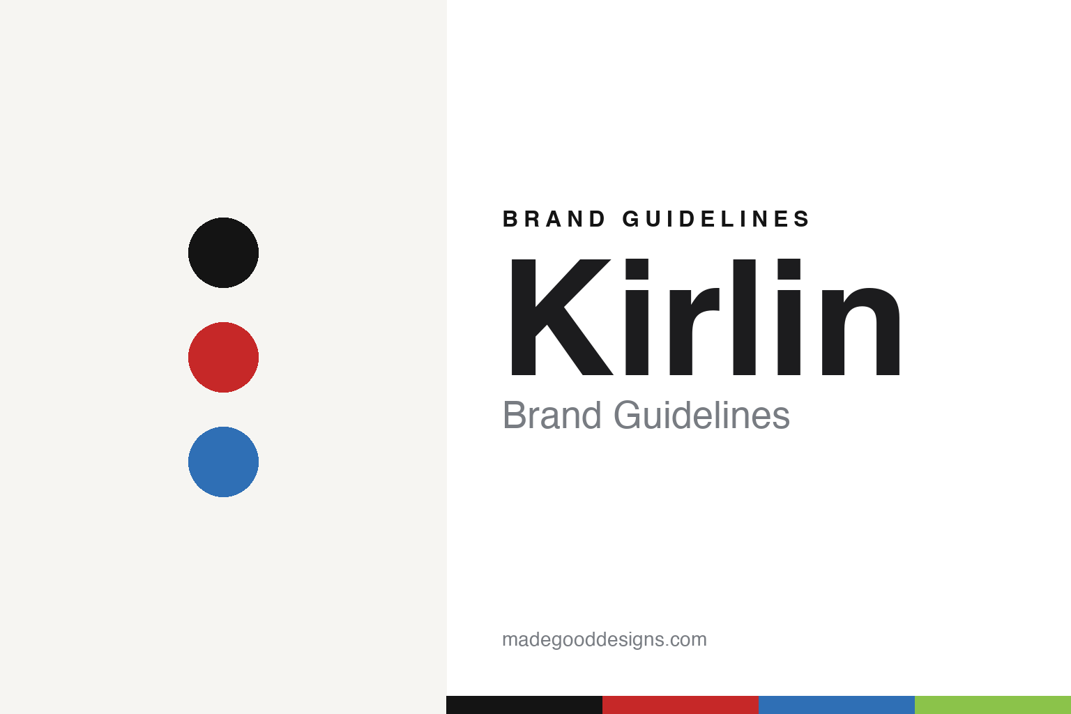 Kirlin brand guidelines — abstract colour discs and material texture (original homage; not a Kirlin product or logo)