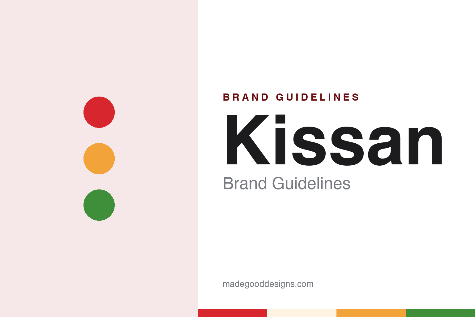 Kissan brand guidelines — abstract colour discs and material texture (original homage; not a Kissan product or logo)