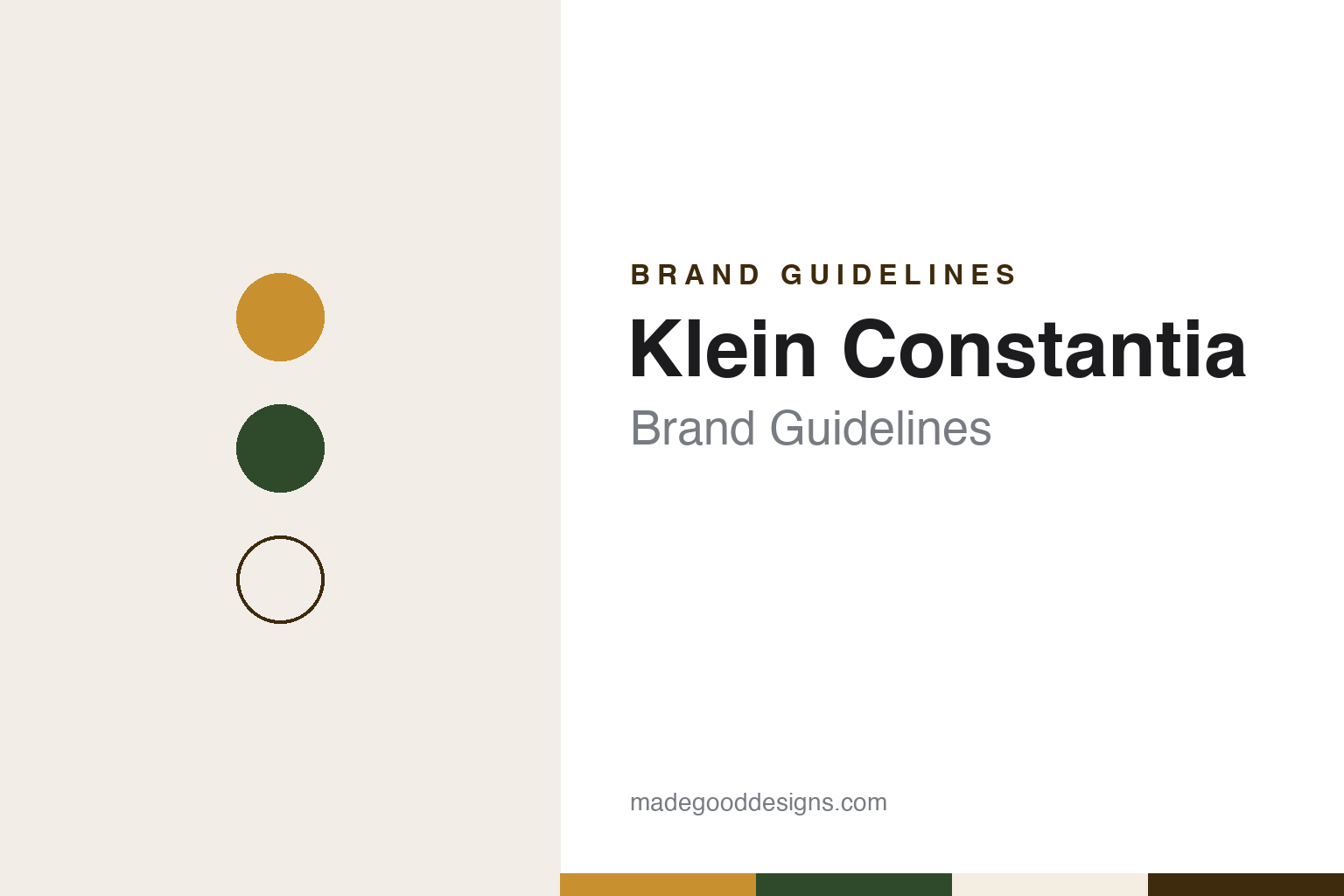 Klein Constantia brand guidelines — abstract colour discs and material texture (original homage; not a Klein Constantia product or logo)