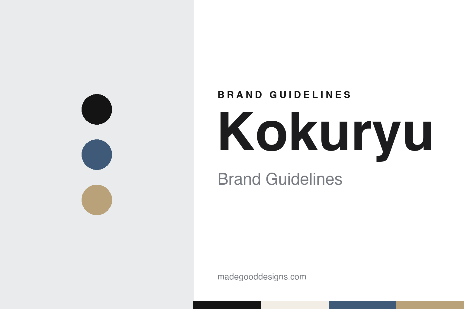 Kokuryu brand guidelines — abstract colour discs and material texture (original homage; not a Kokuryu product or logo)