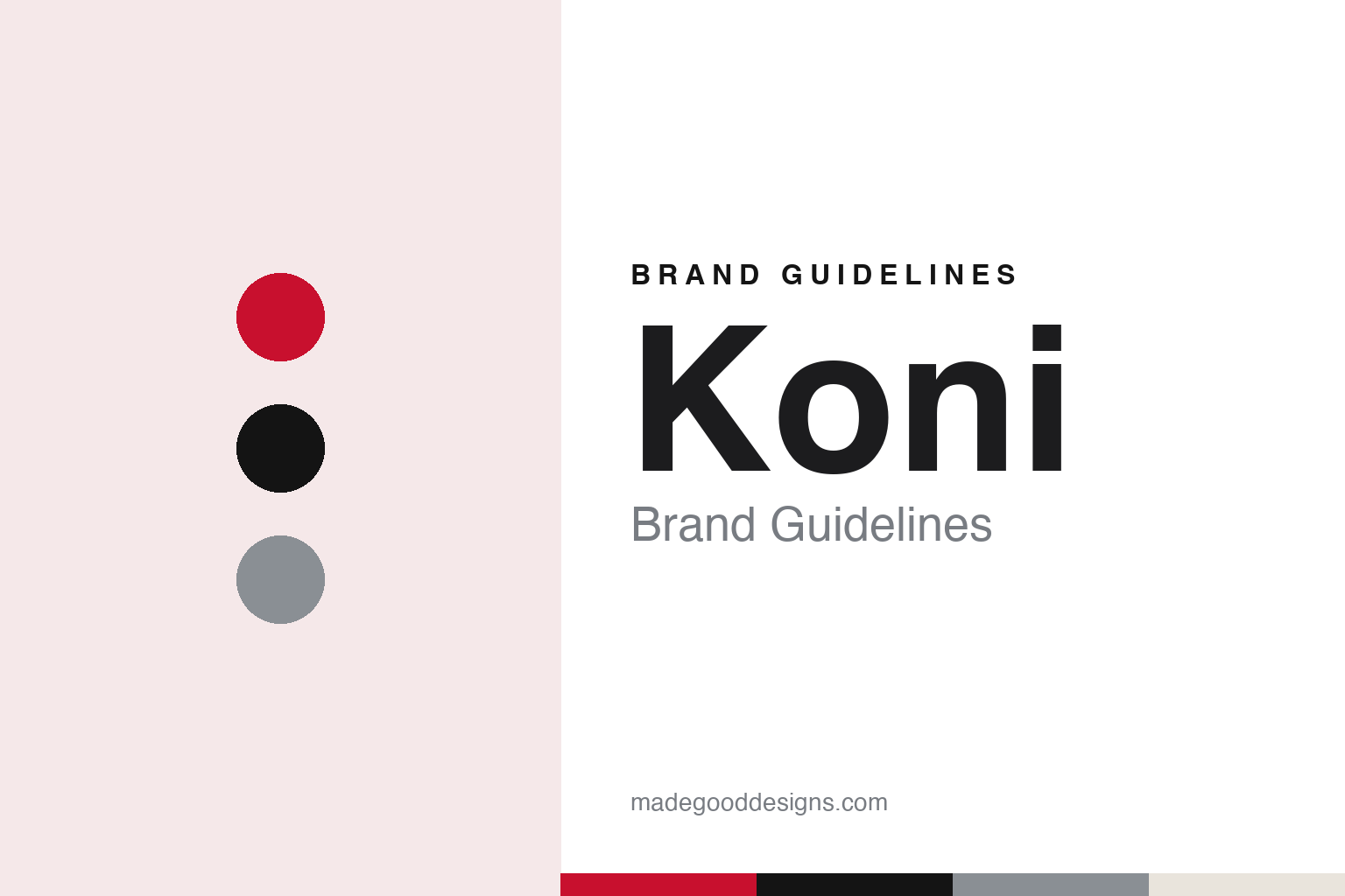 Koni brand guidelines — abstract colour discs and material texture (original homage; not a Koni product or logo)