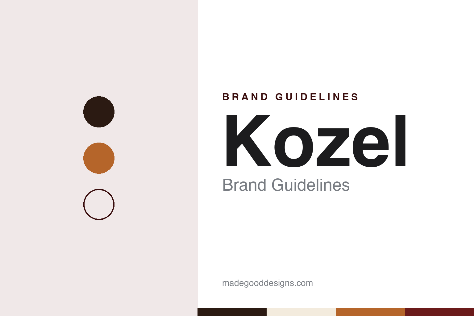 Kozel brand guidelines — abstract colour discs and material texture (original homage; not a Kozel product or logo)