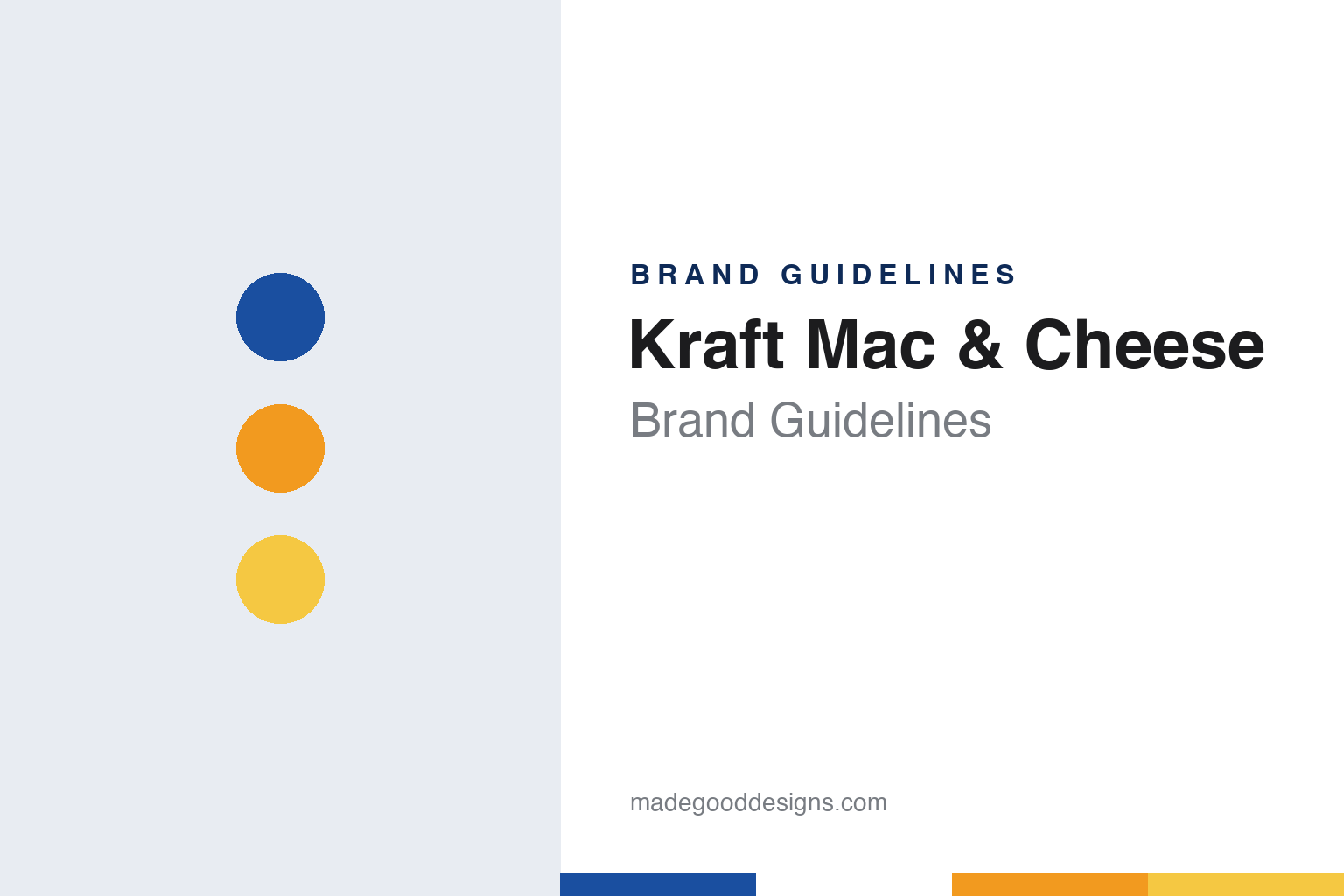 Kraft Mac & Cheese brand guidelines — abstract colour discs and material texture (original homage; not a Kraft Mac & Cheese product or logo)