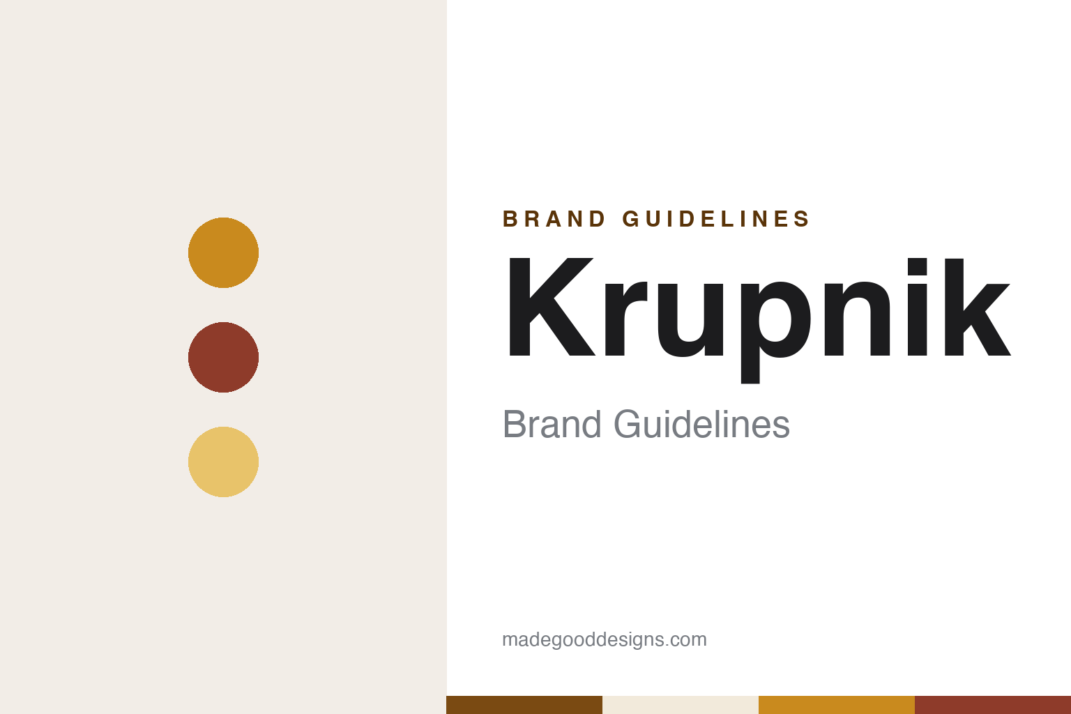 Krupnik brand guidelines — abstract colour discs and material texture (original homage; not a Krupnik product or logo)