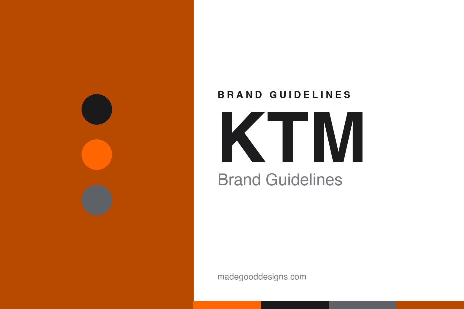 KTM brand guidelines — abstract colour discs and material texture (original homage; not a KTM product or logo)