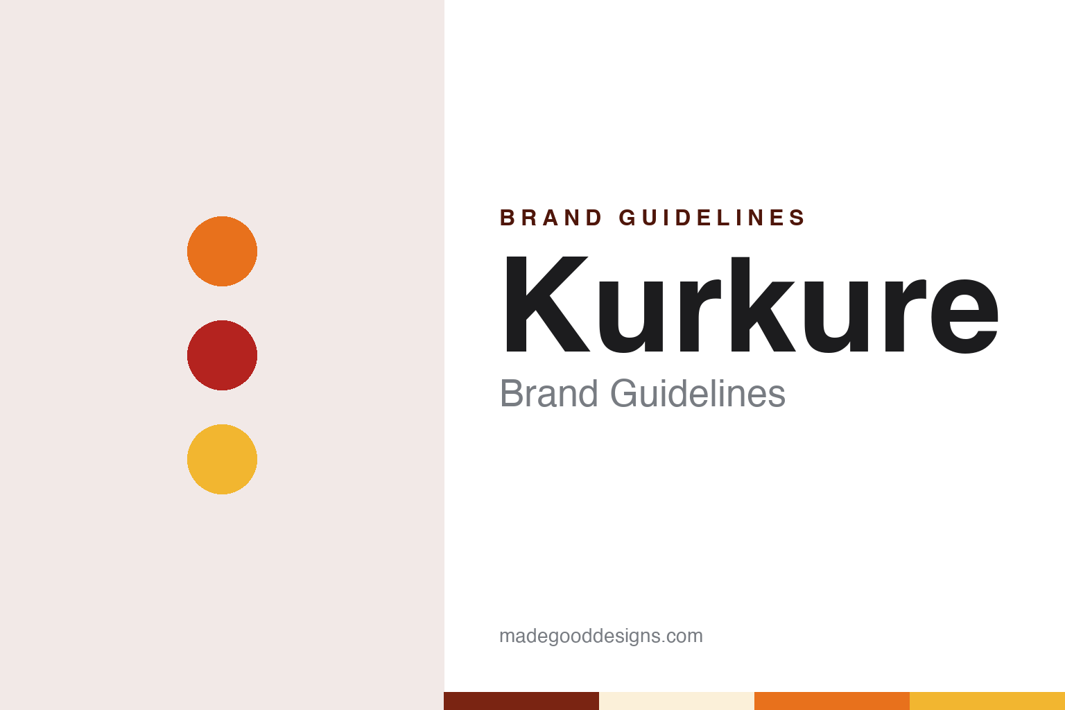 Kurkure brand guidelines — abstract colour discs and material texture (original homage; not a Kurkure product or logo)