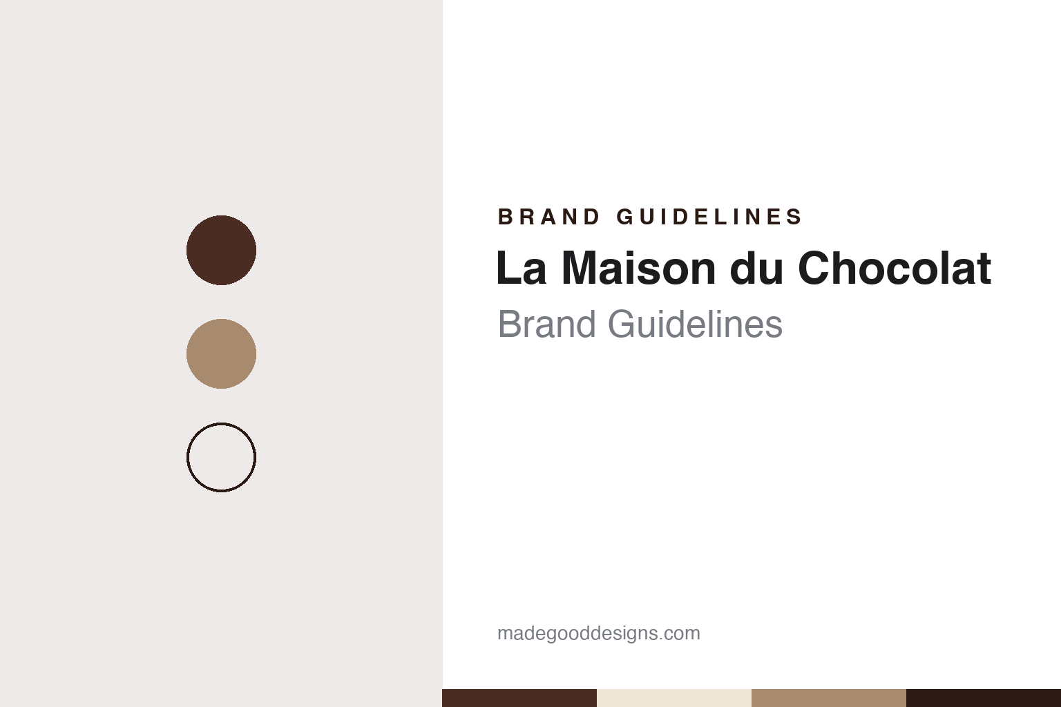La Maison du Chocolat brand guidelines — abstract colour discs and material texture (original homage; not a La Maison du Chocolat product or logo)