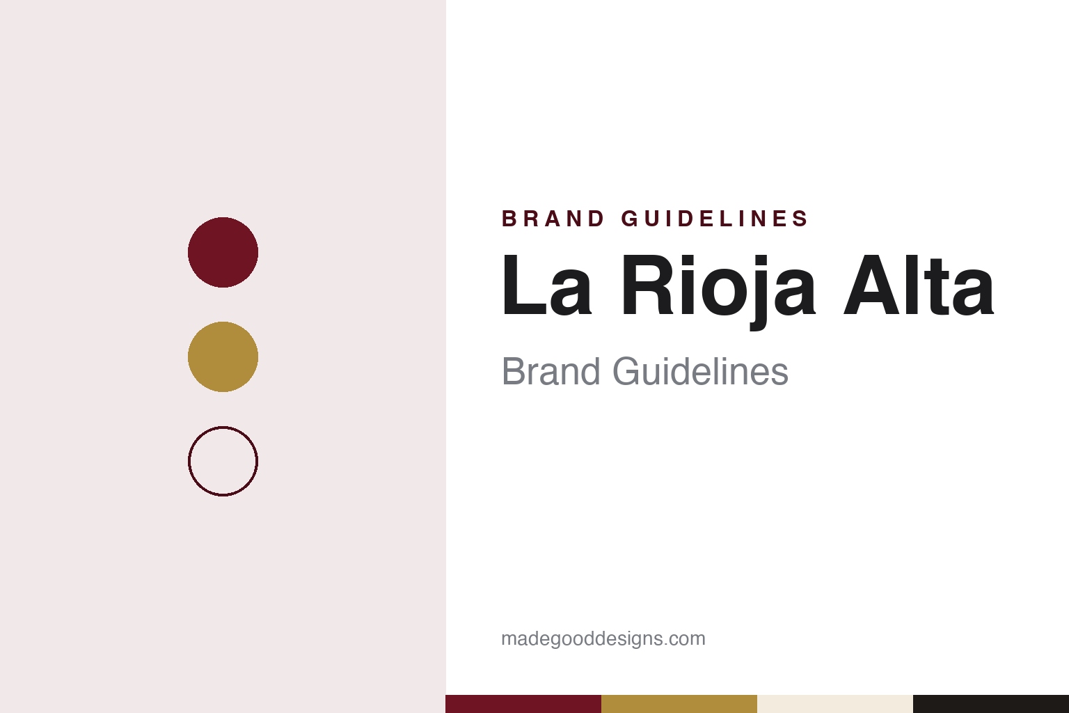 La Rioja Alta brand guidelines — abstract colour discs and material texture (original homage; not a La Rioja Alta product or logo)