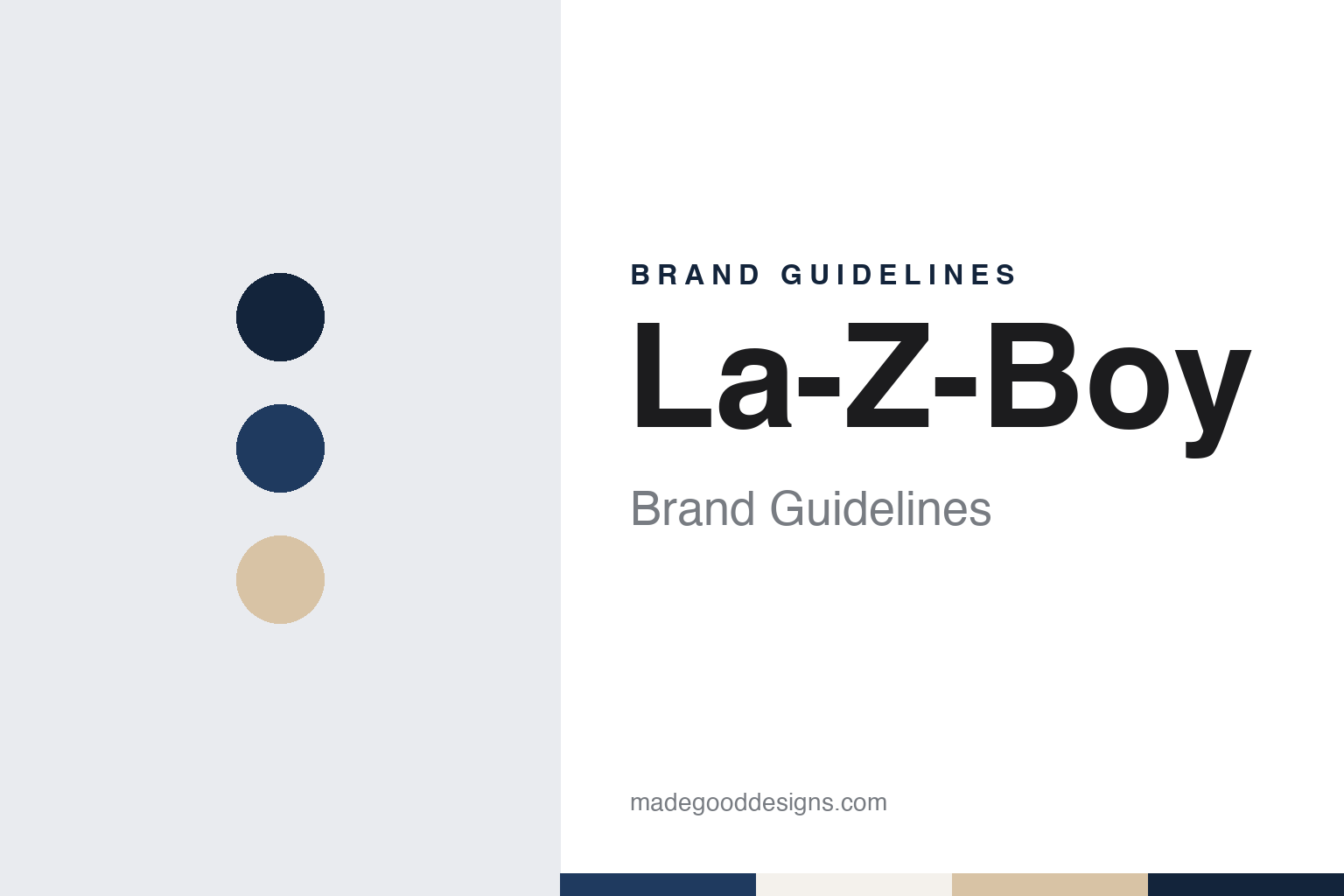 La-Z-Boy brand guidelines — abstract colour discs and material texture (original homage; not a La-Z-Boy product or logo)