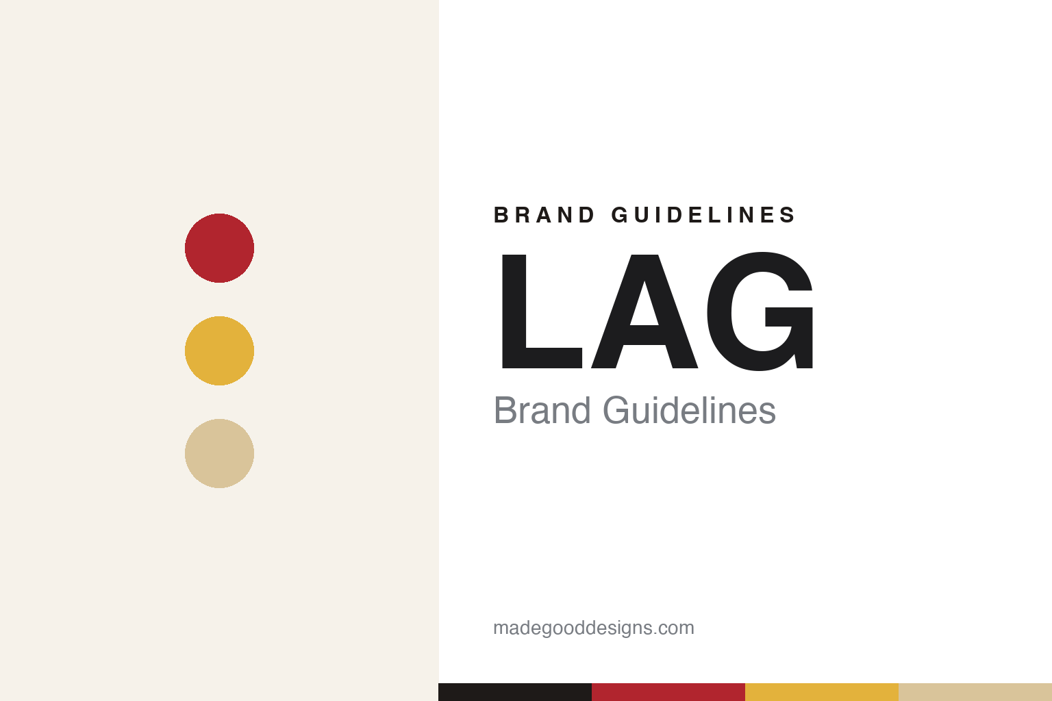 LAG brand guidelines — abstract colour discs and material texture (original homage; not a LAG product or logo)