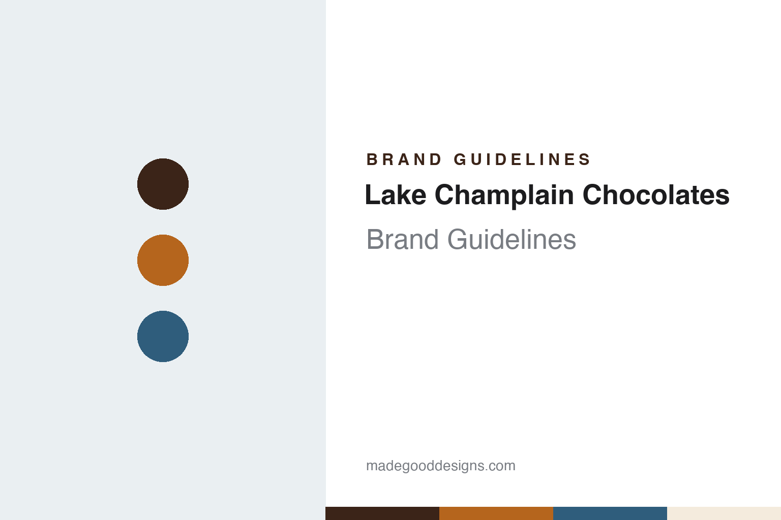 Lake Champlain Chocolates brand guidelines — abstract colour discs and material texture (original homage; not a Lake Champlain Chocolates product or logo)