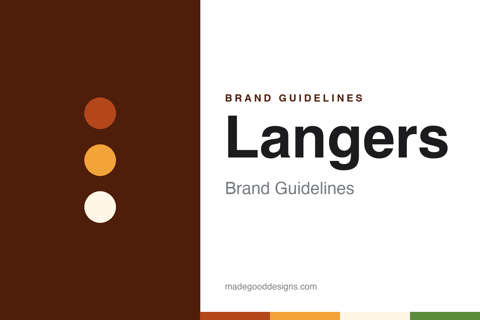 Langers brand guidelines — abstract colour discs and material texture (original homage; not a Langers product or logo)