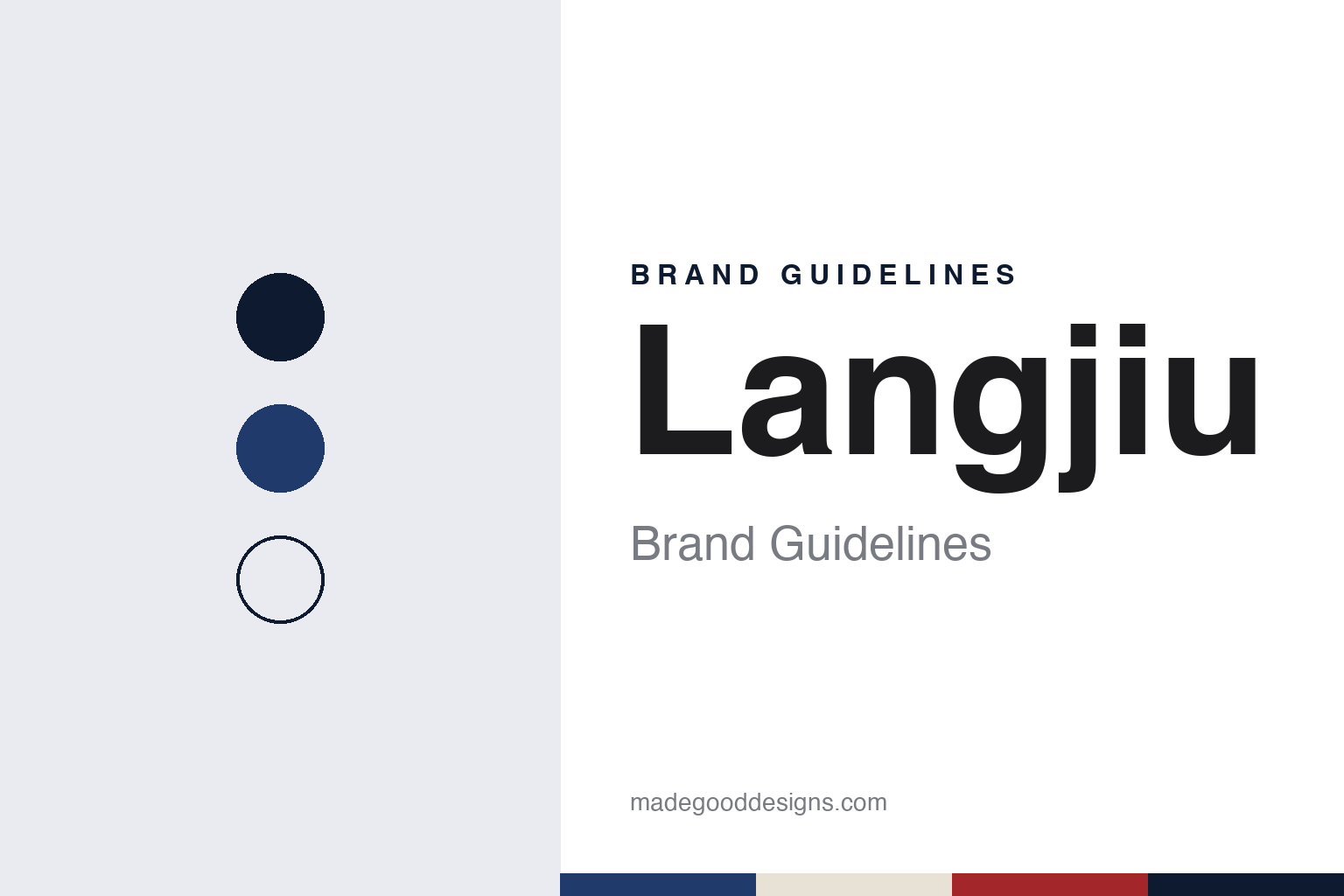 Langjiu brand guidelines — abstract colour discs and material texture (original homage; not a Langjiu product or logo)