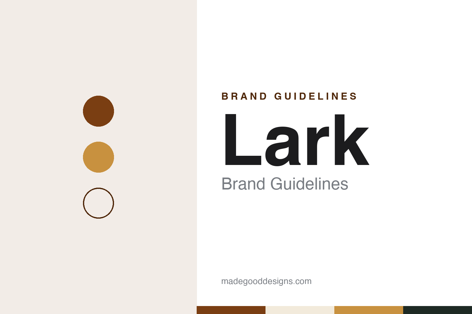 Lark brand guidelines — abstract colour discs and material texture (original homage; not a Lark product or logo)